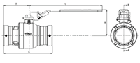 ProPress Ball Valve Zero Lead, P x P - Model 2971.1XL Drawing