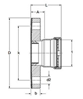 ProPress Adapter Flange, P x BP - Model 4059XL, 6059XL_dim