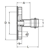 ProPress Adapter Flange, P x BP - Model 4059, 6059_dim