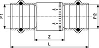 Viega ProPress check valve - Model 2974ZL - Z-measure
