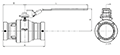 ProPress Ball Valve Zero Lead, P x P - Model 2971.1XL Drawing