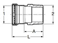 ProPress Adapter, P x MPT - Model 4011XL, 6011XL_dim