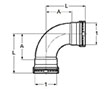 ProPress Elbow  90°, P x P - Model 4016XL, 6016XL_dim