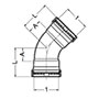 ProPress Elbow  45°, P x P - Model 4026XL, 6026XL_dim