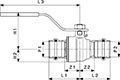Viega ProPress ball valve - Model 2971.4ZL - Z-measure