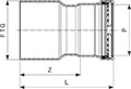 Viega ProPress reducer - Model 4015.1XL - Z-measure